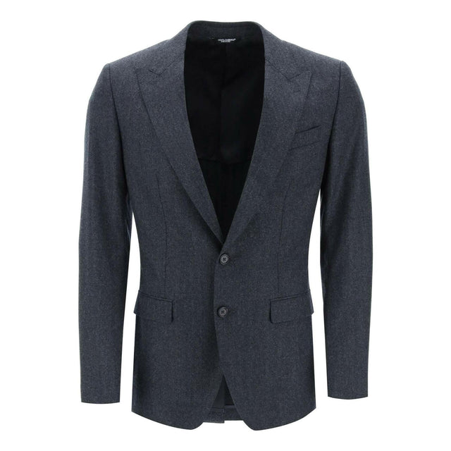 Virgin Wool Two-Button Peak Lapel Blazer DOLCE & GABBANA JOHN JULIA.