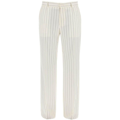 White Tailored Pinstripe Trousers DOLCE & GABBANA JOHN JULIA.