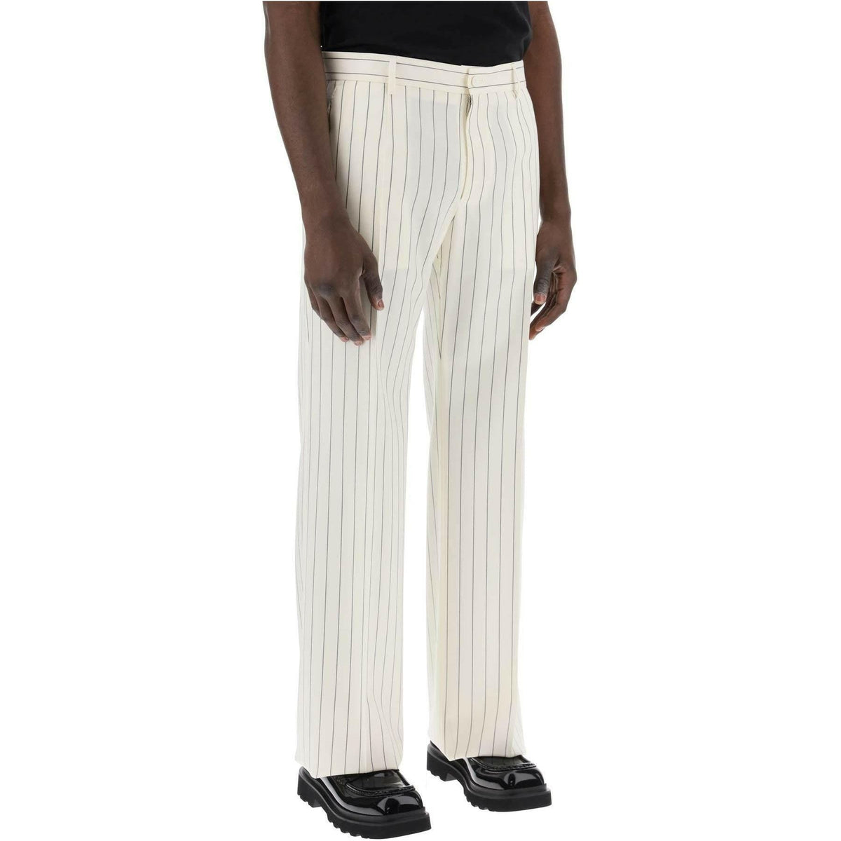 White Tailored Pinstripe Trousers DOLCE & GABBANA JOHN JULIA.