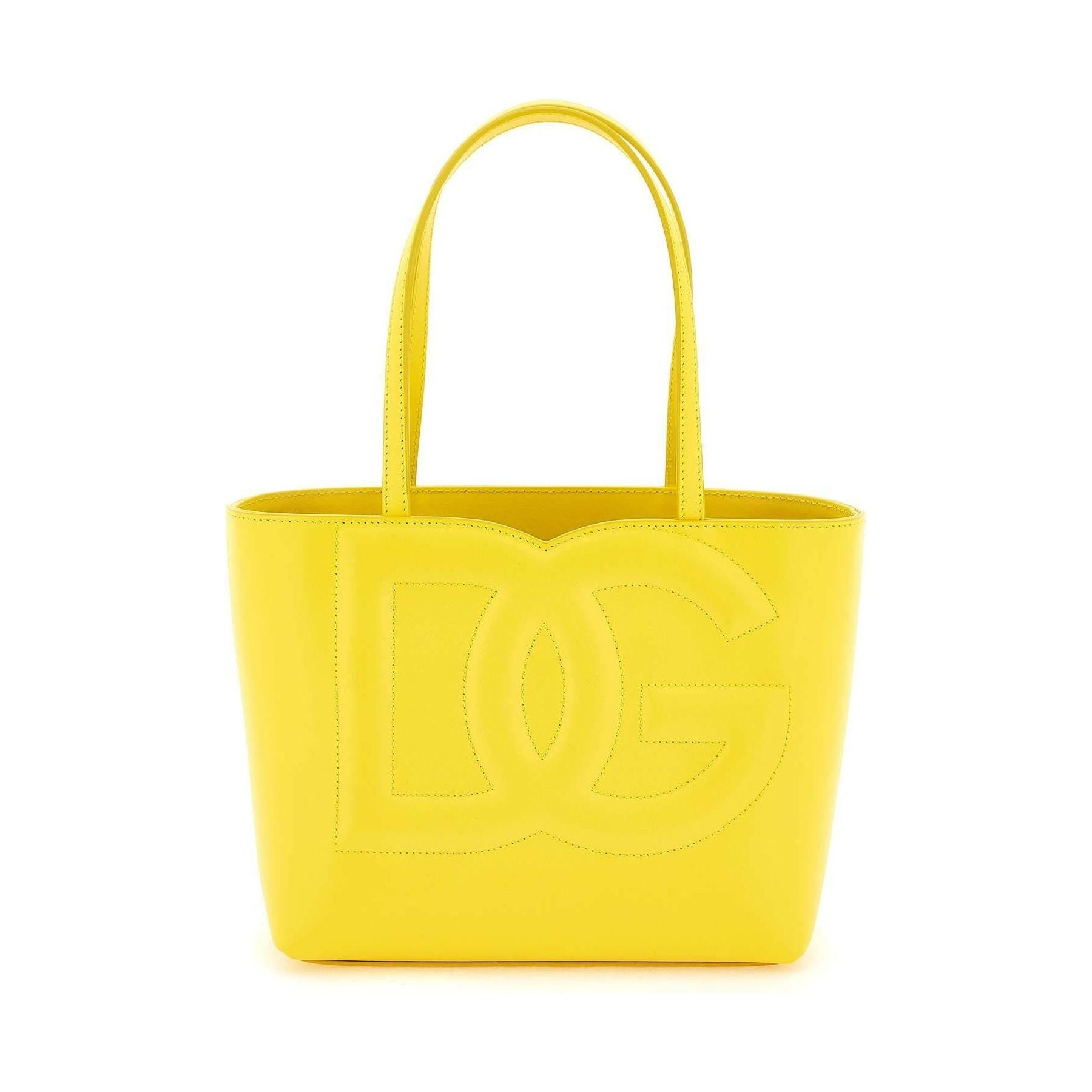 Yellow Small DG Logo Calfskin Shopper Bag DOLCE & GABBANA JOHN JULIA.