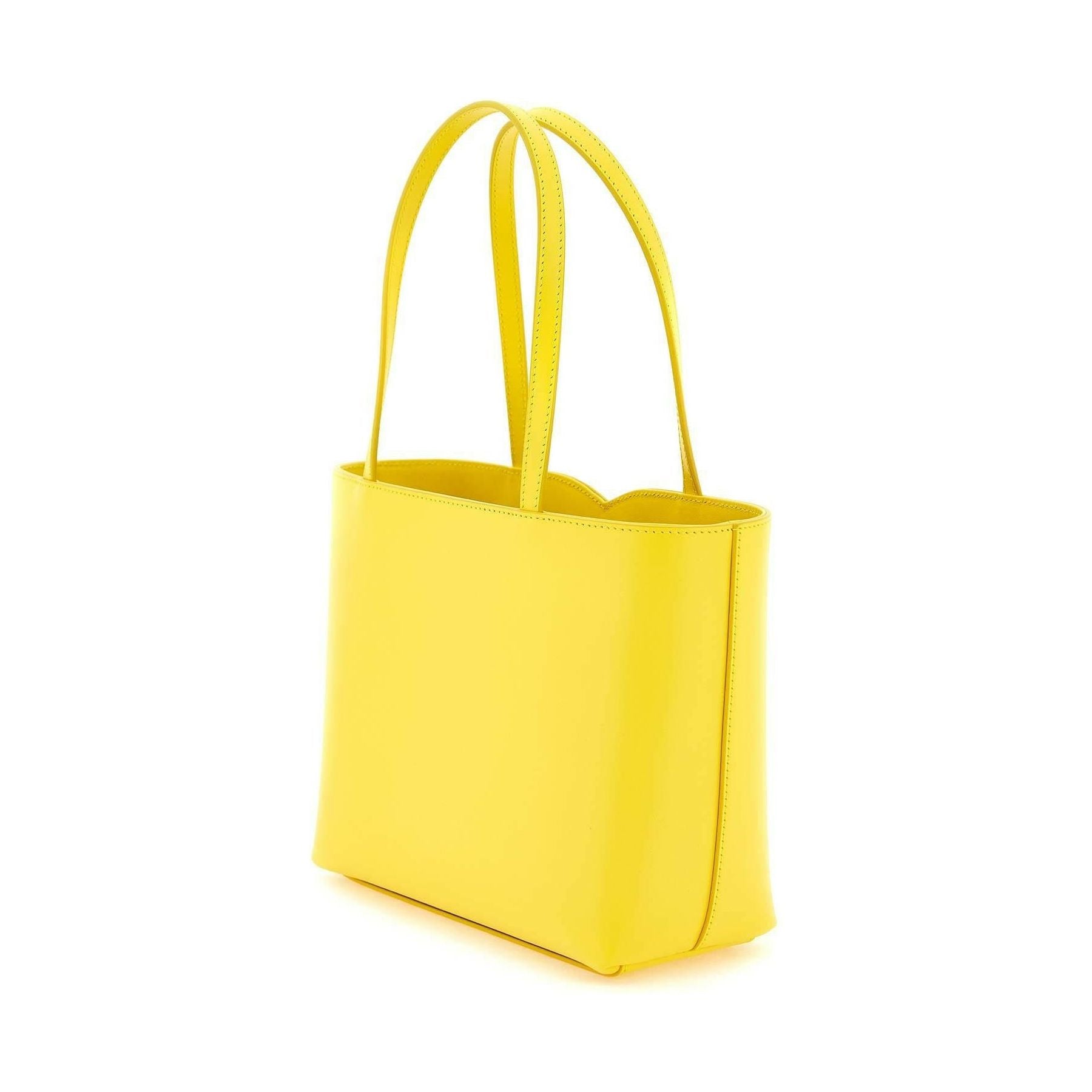 Yellow Small DG Logo Calfskin Shopper Bag DOLCE & GABBANA JOHN JULIA.