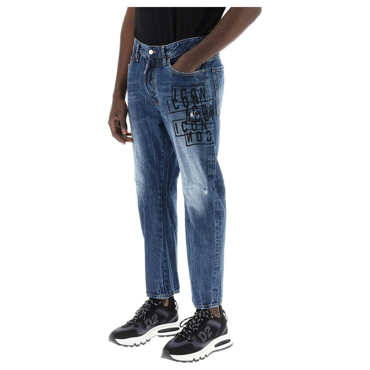 Bro Jeans In Icon Dark Wash Stamps DSQUARED2 JOHN JULIA.