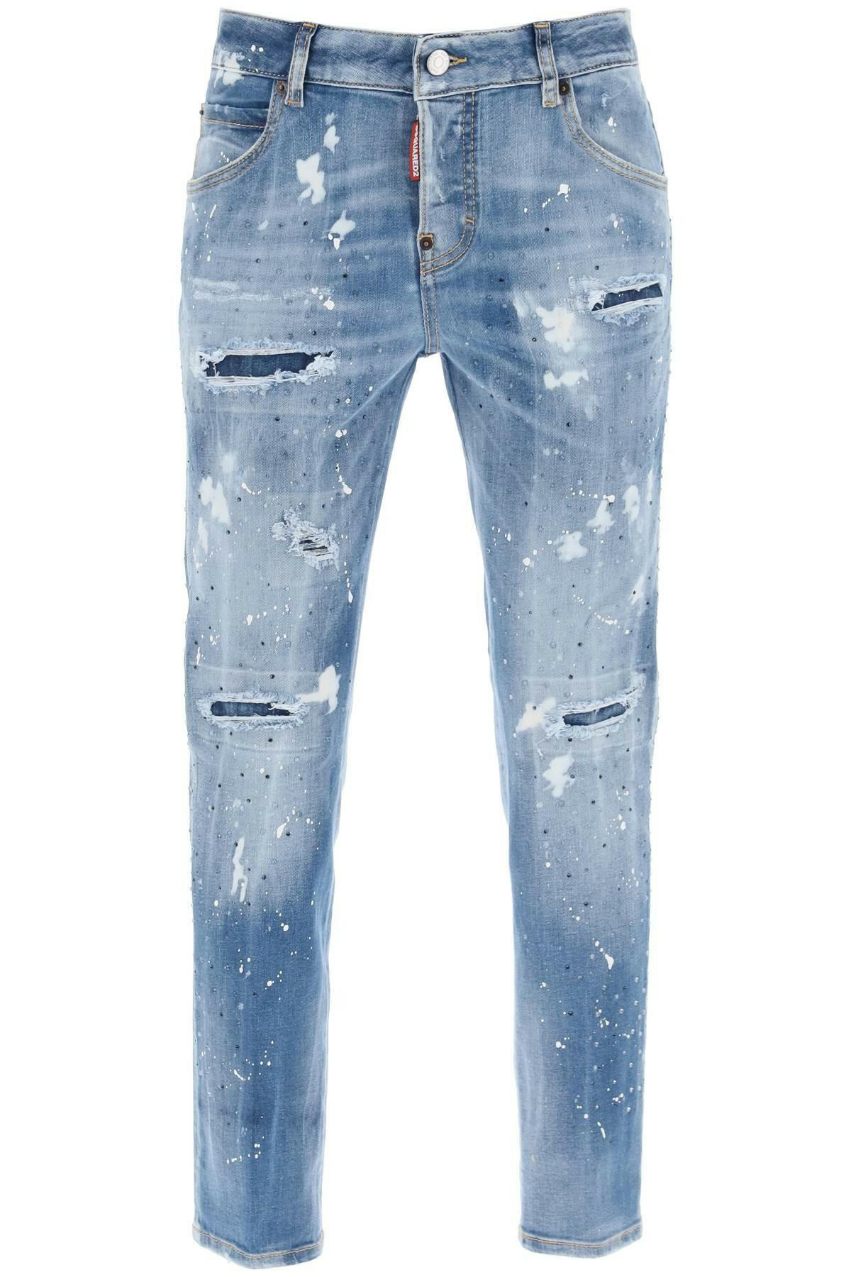 Dsquared2 Cool Girl Jeans In Medium Ice Spots Wash - JOHN JULIA