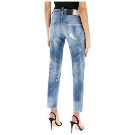 Cool Girl Jeans In Medium Ice Spots Wash DSQUARED2 JOHN JULIA.