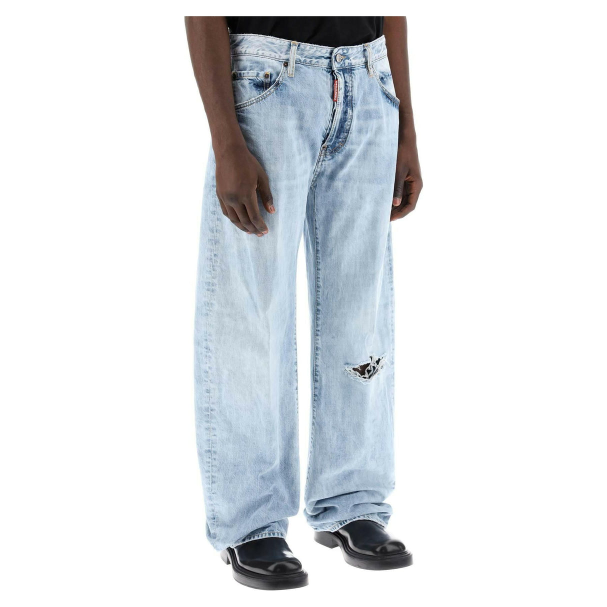 Light Wash Destroyed Oversized Jeans DSQUARED2 JOHN JULIA.