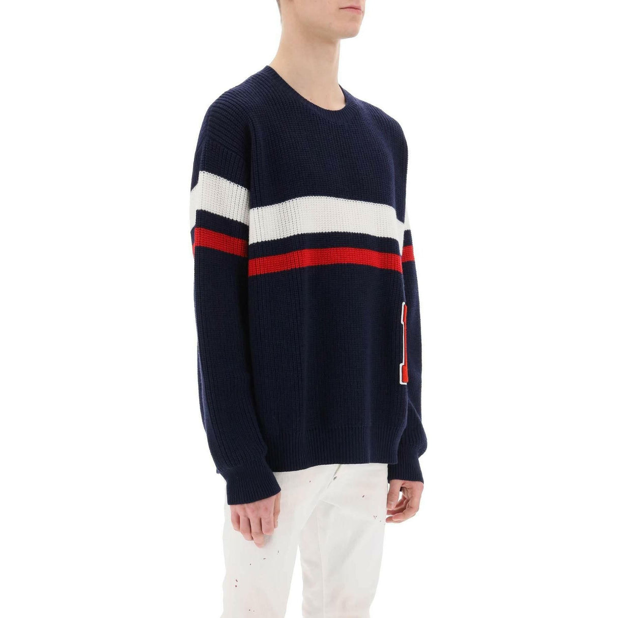 Wool Sweater With Varsity Patch DSQUARED2 JOHN JULIA.