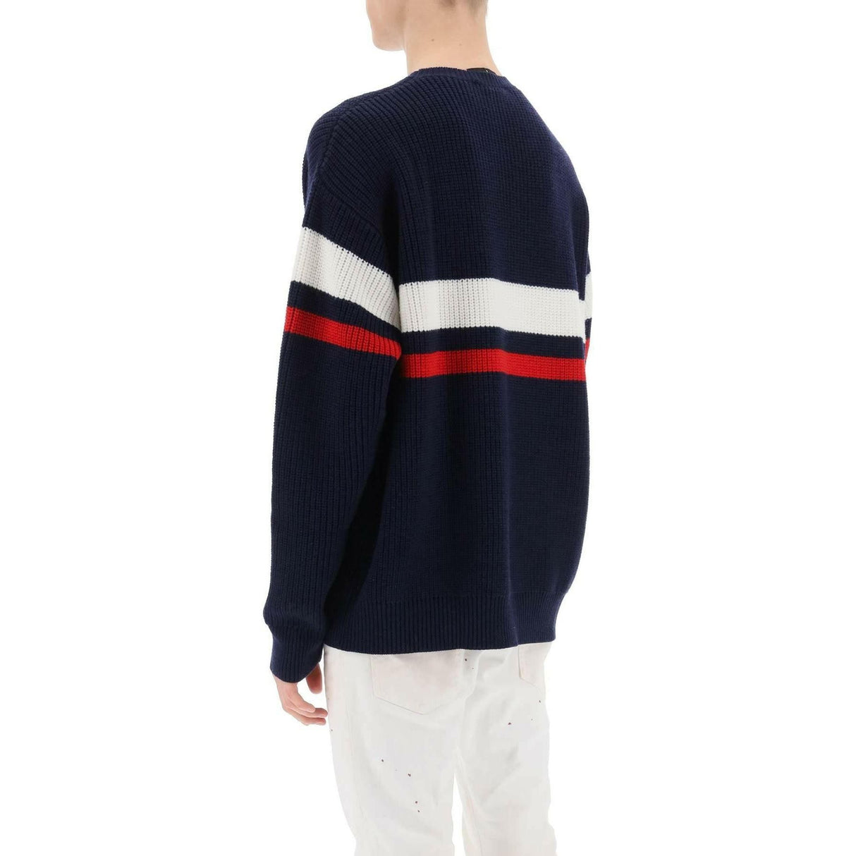 Wool Sweater With Varsity Patch DSQUARED2 JOHN JULIA.