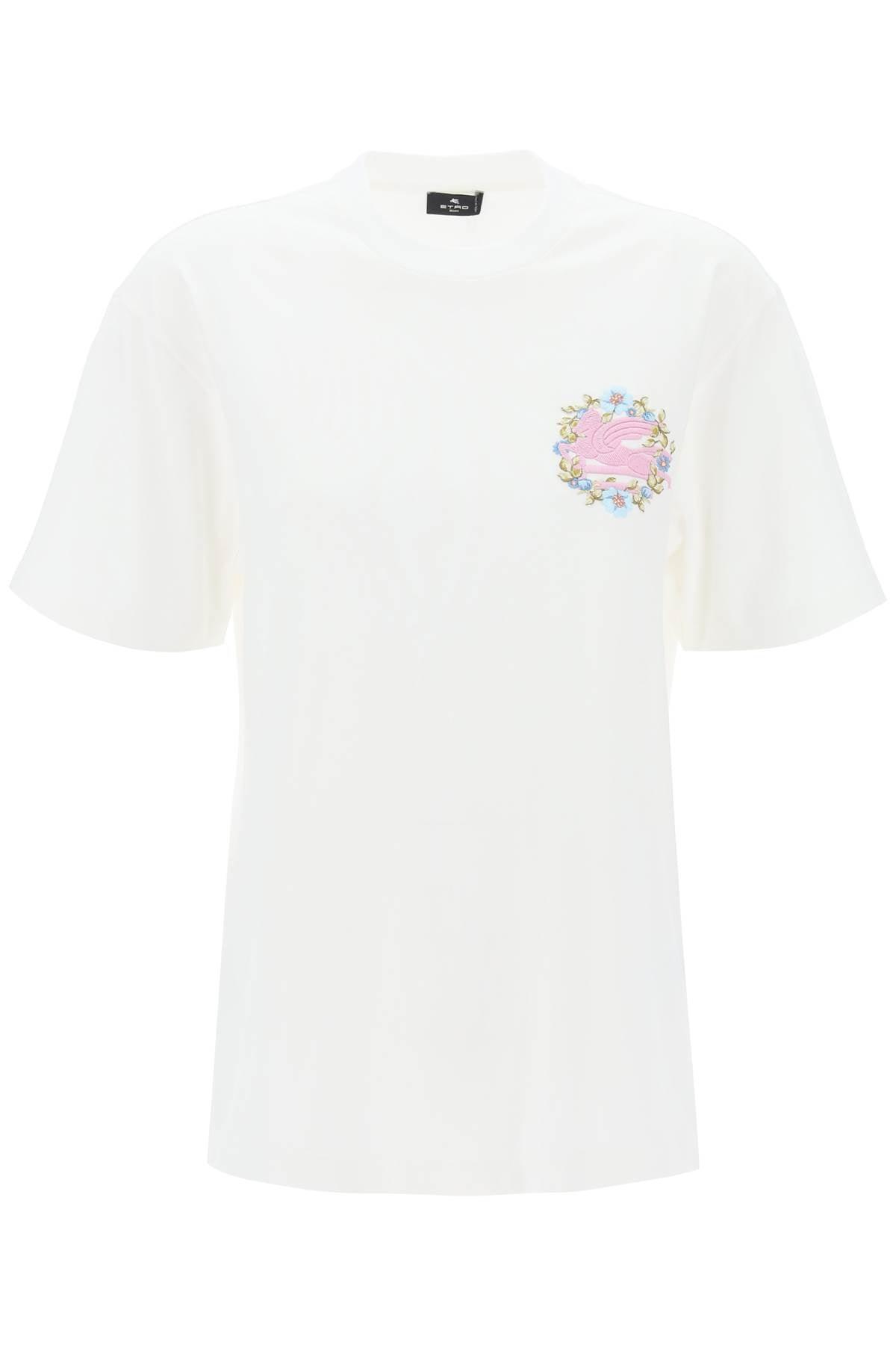 Etro Cotton T-Shirt with Embroidered Pegasus - JOHN JULIA