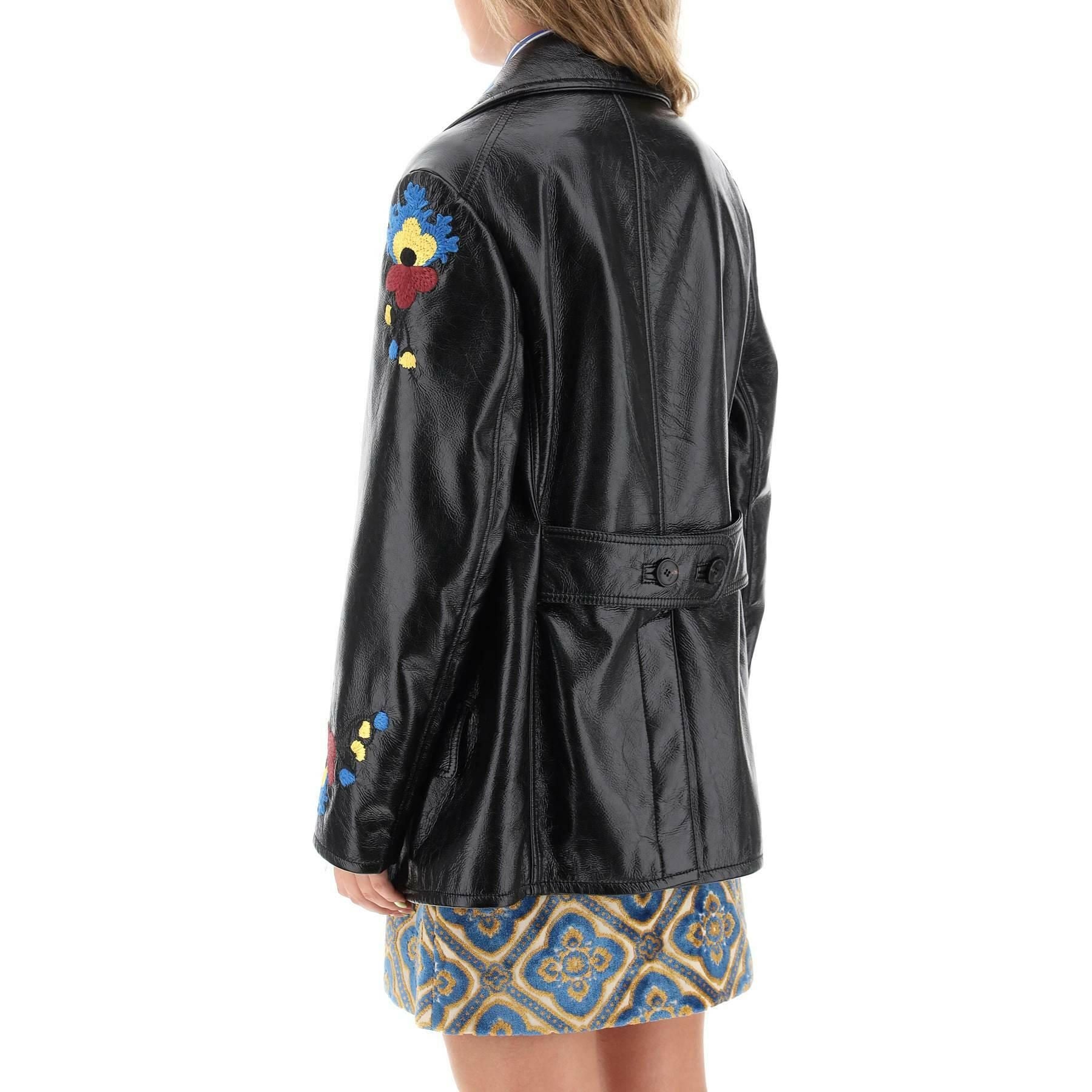 Jacket In Patent Faux Leather With Floral Embroideries ETRO JOHN JULIA.