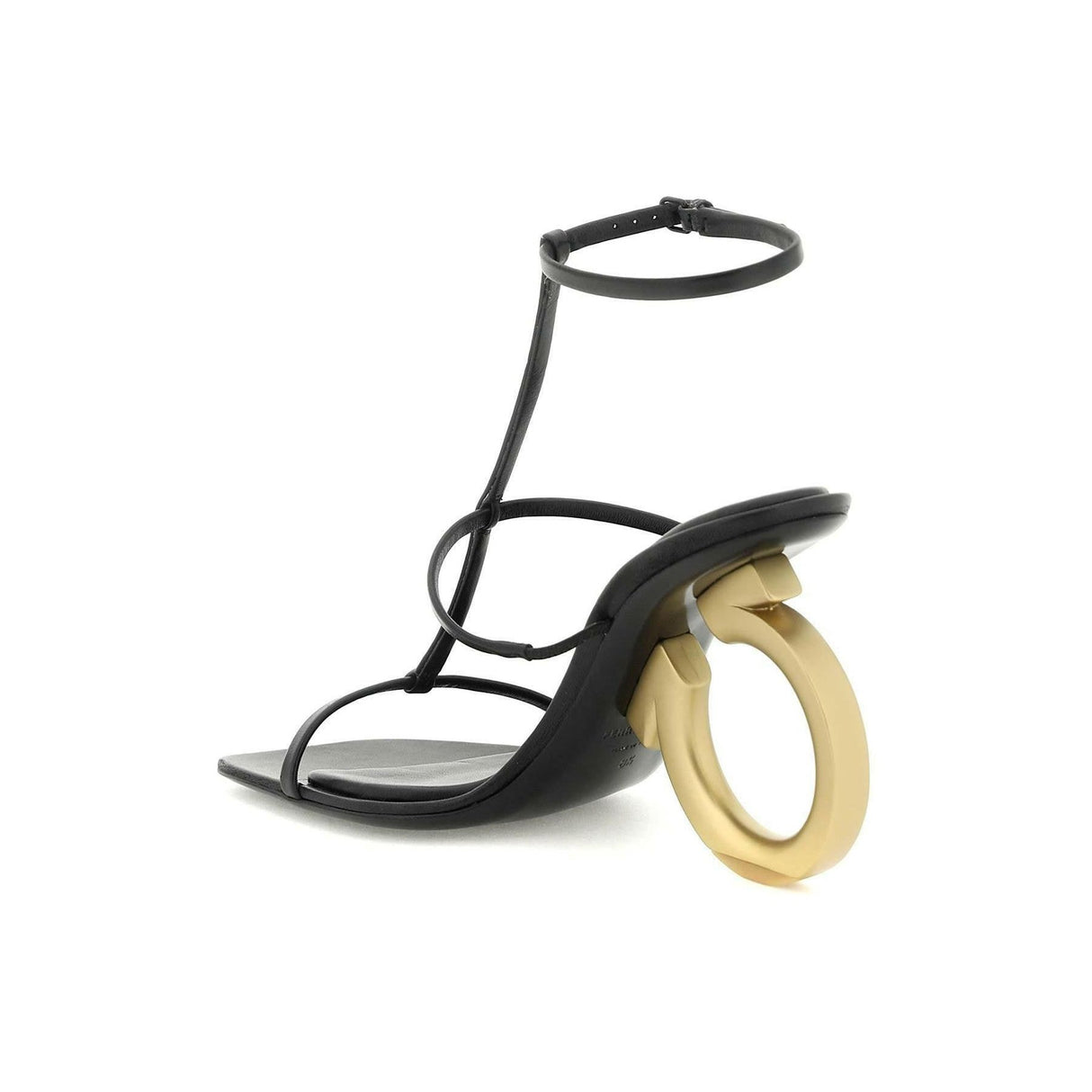 Black 'Elina' Leather Sandals FERRAGAMO JOHN JULIA.