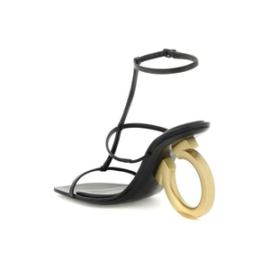 Black 'Elina' Leather Sandals FERRAGAMO JOHN JULIA.