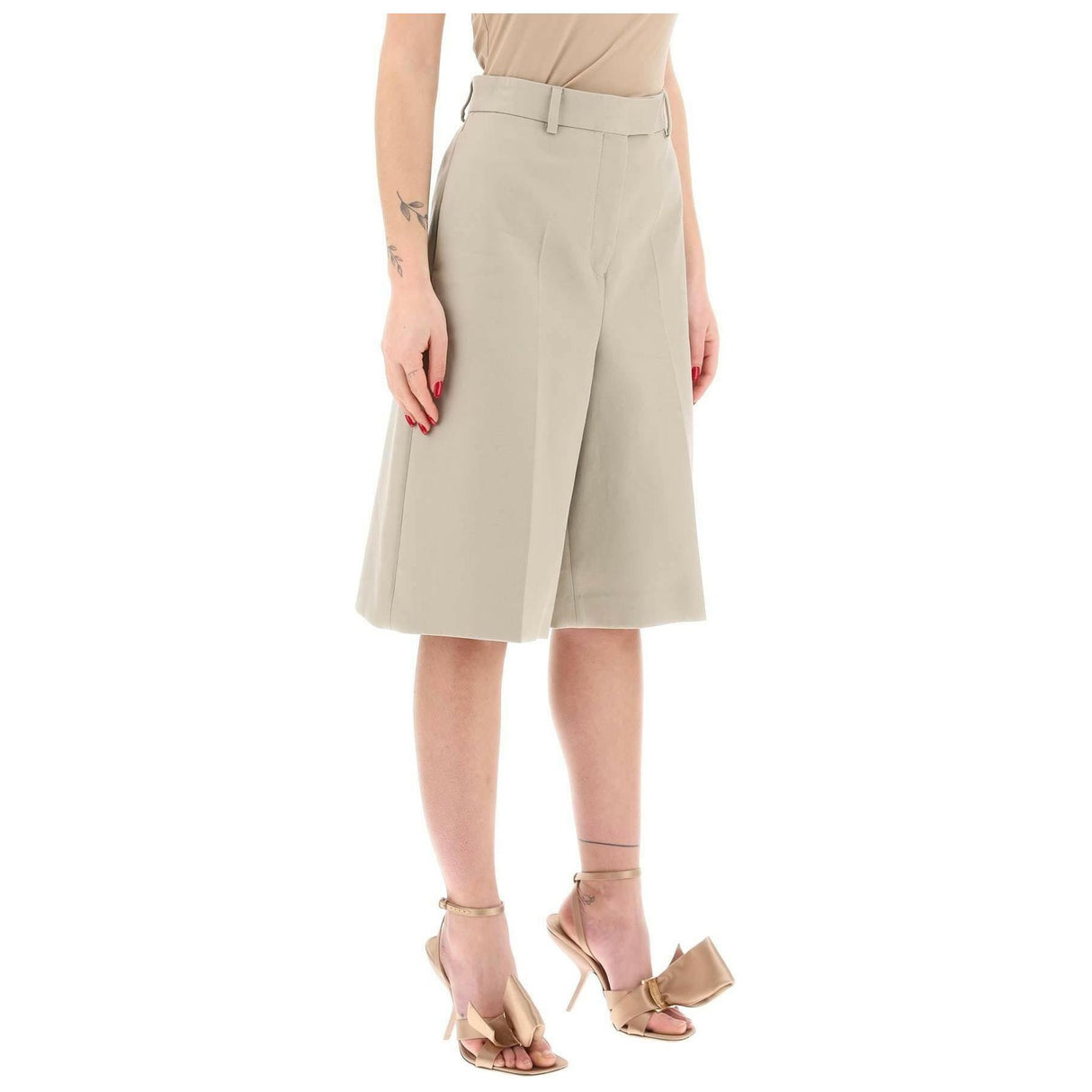 Cotton Gabardine Shorts FERRAGAMO JOHN JULIA.