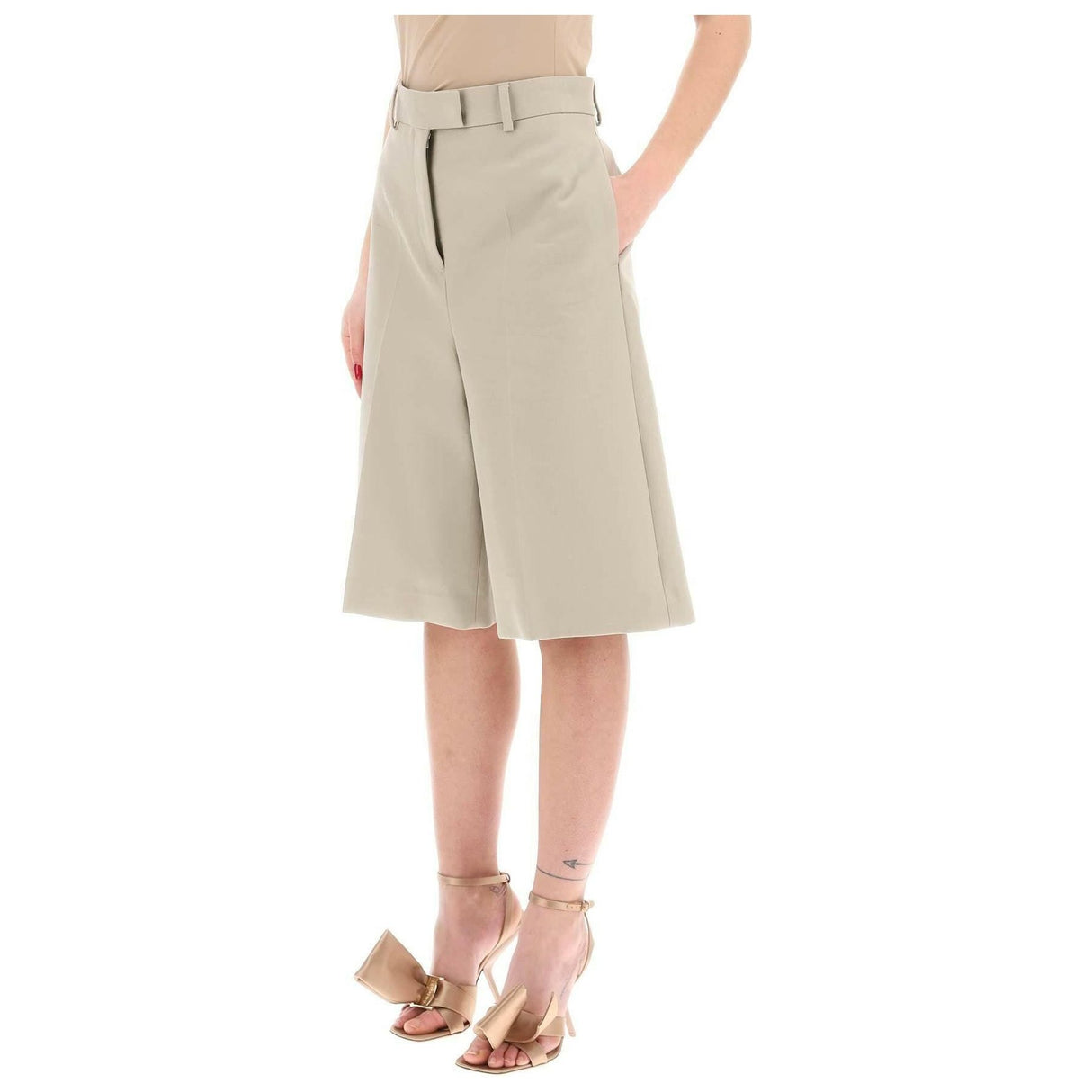 Cotton Gabardine Shorts FERRAGAMO JOHN JULIA.