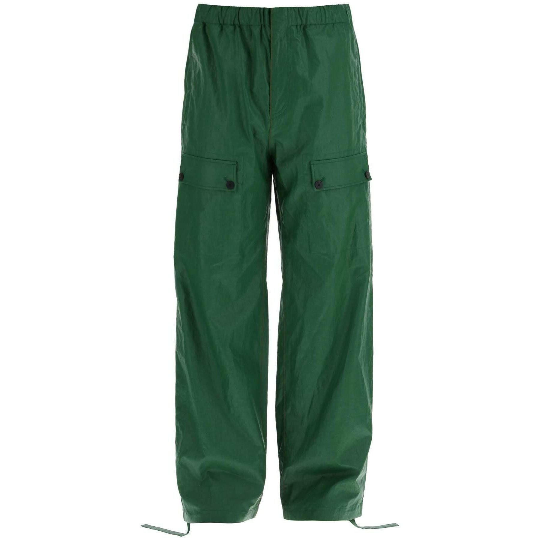 Green Linen Coated Pants FERRAGAMO JOHN JULIA.