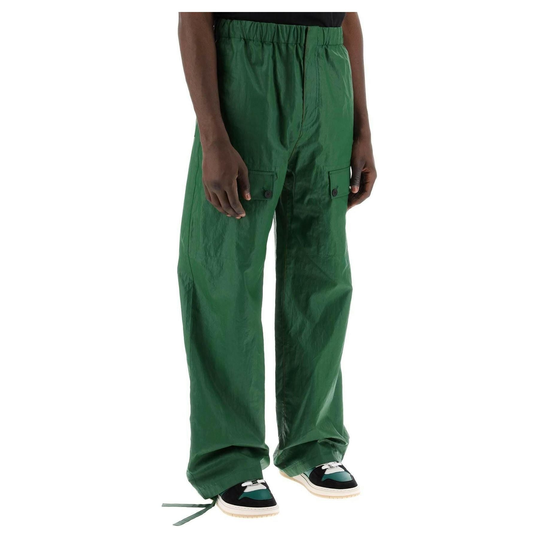 Green Linen Coated Pants FERRAGAMO JOHN JULIA.