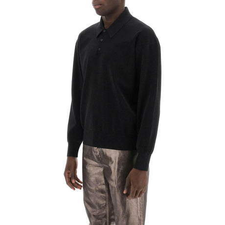 Long Sleeve Lurex Polo Shirt FERRAGAMO JOHN JULIA.