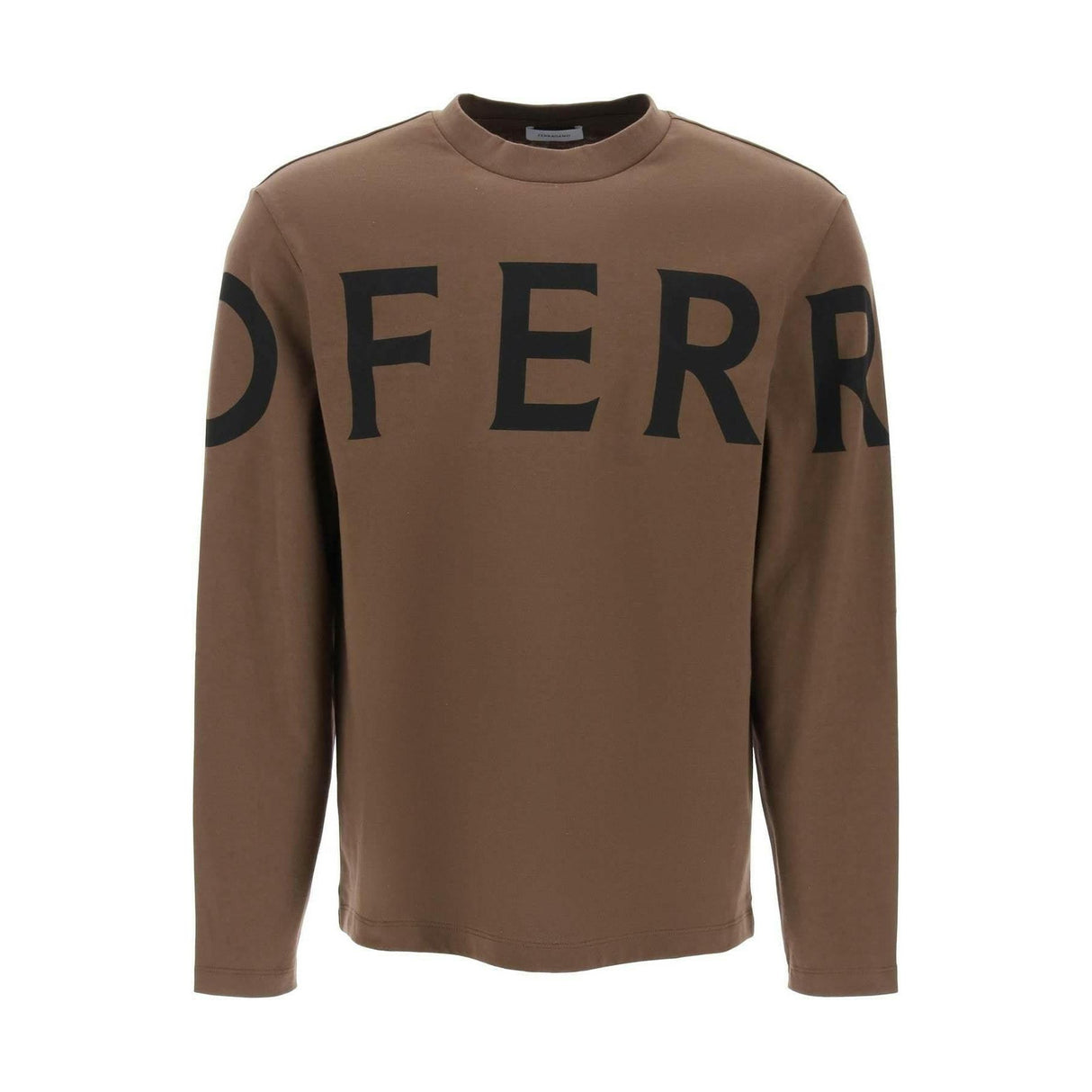 Long Sleeve T-Shirt With Oversized Logo FERRAGAMO JOHN JULIA.