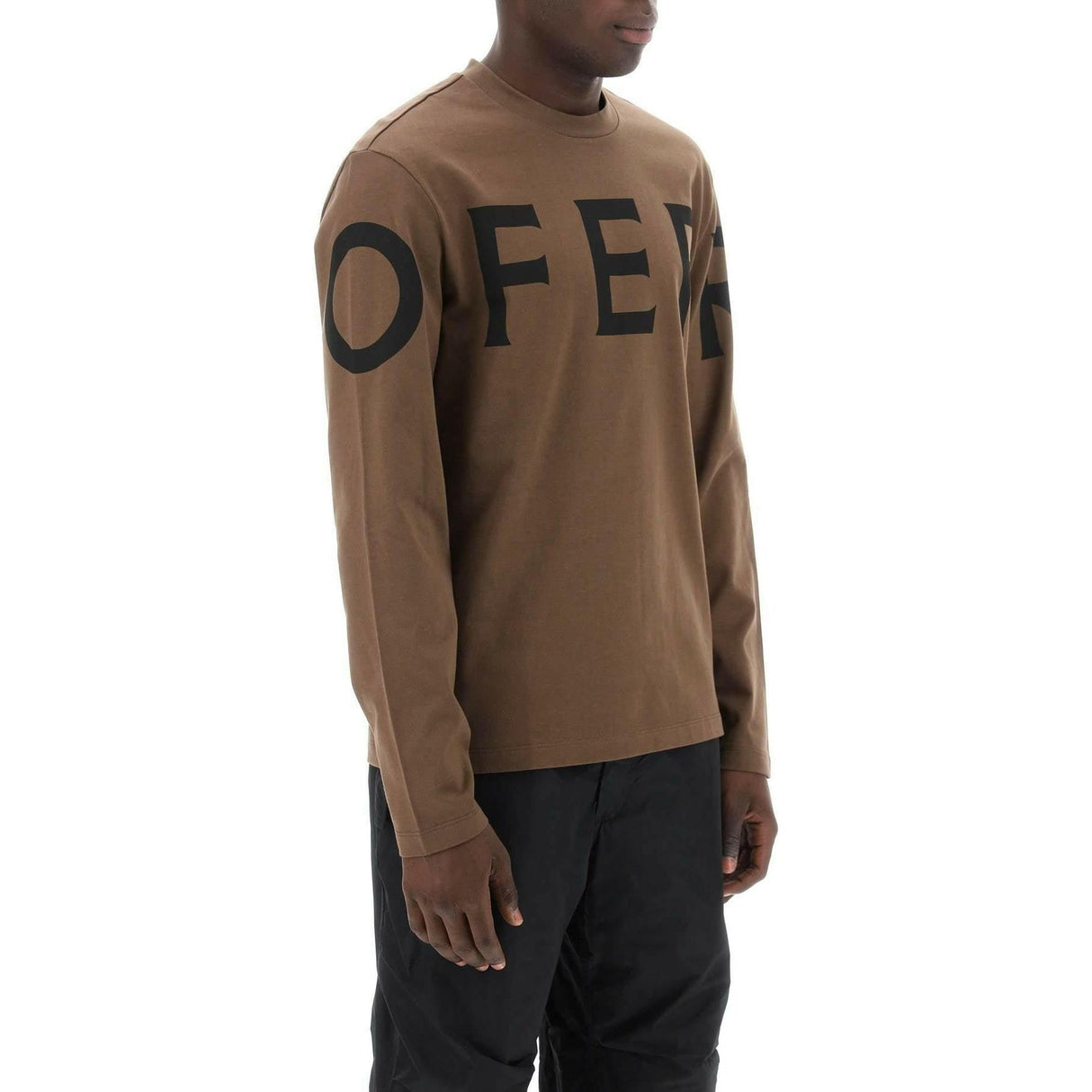 Long Sleeve T-Shirt With Oversized Logo FERRAGAMO JOHN JULIA.