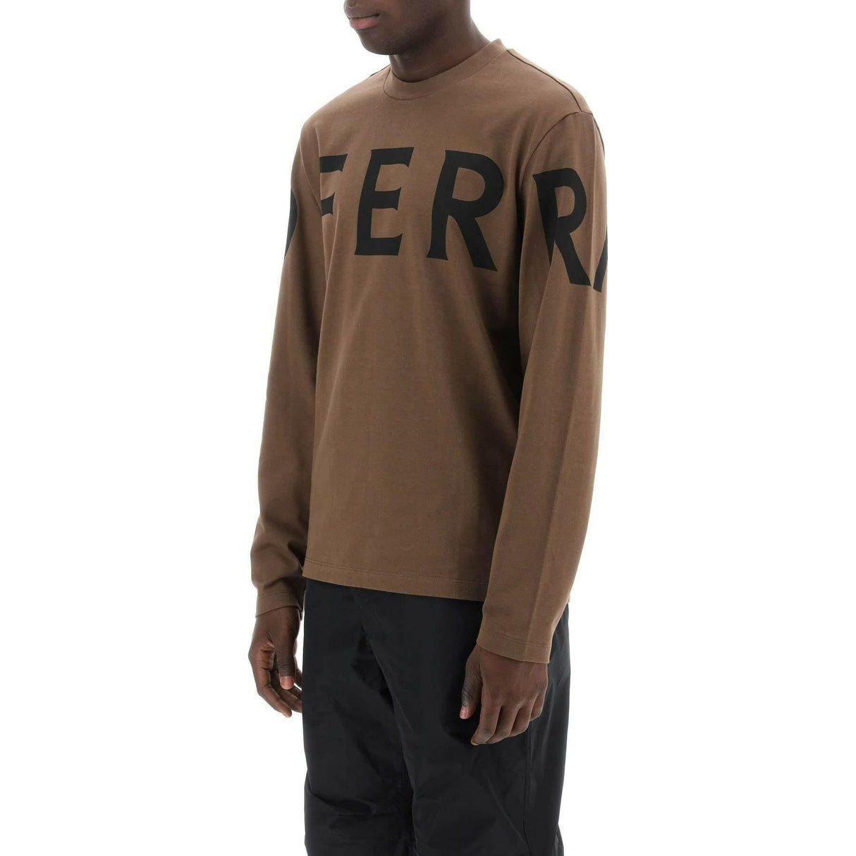 Long Sleeve T-Shirt With Oversized Logo FERRAGAMO JOHN JULIA.