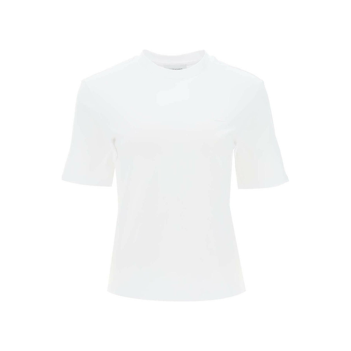 T-Shirt With Gancini Label FERRAGAMO JOHN JULIA.