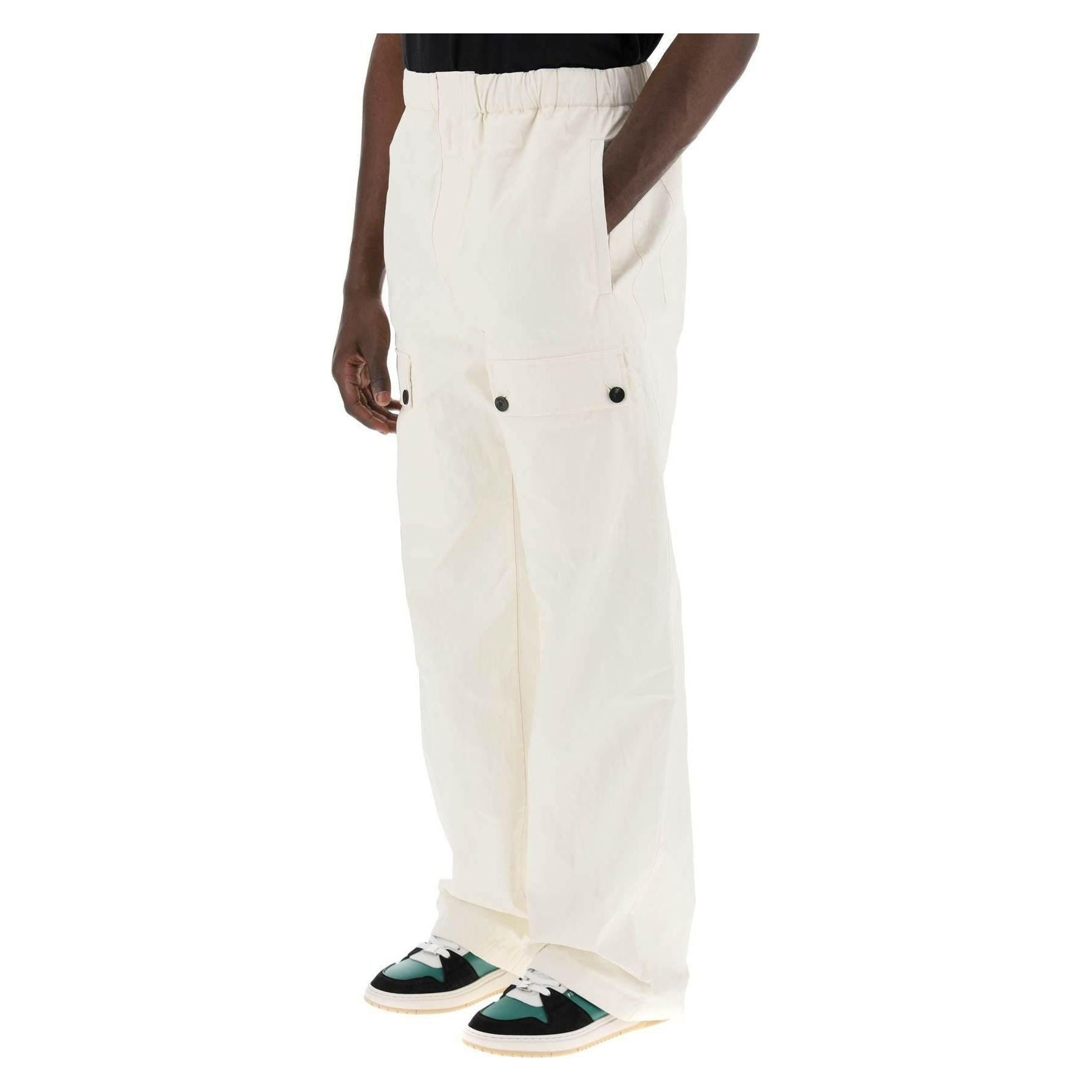 White Linen Coated Pants FERRAGAMO JOHN JULIA.