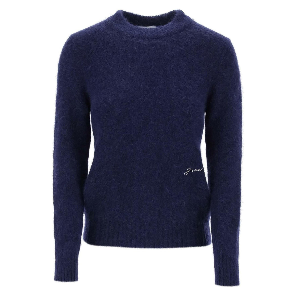 Blue Sky Captain Brushed Alpaca And Wool Sweater GANNI JOHN JULIA.