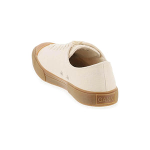 Egret Classic Low-Top Organic Cotton Canvas Sneakers GANNI JOHN JULIA.