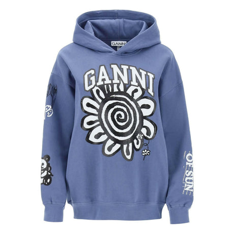 Hoodie With Graphic Prints GANNI JOHN JULIA.