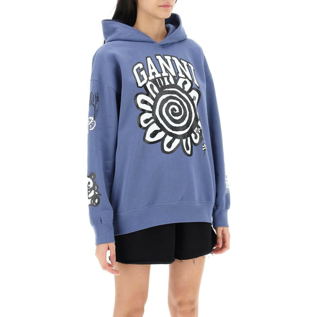 Hoodie With Graphic Prints GANNI JOHN JULIA.