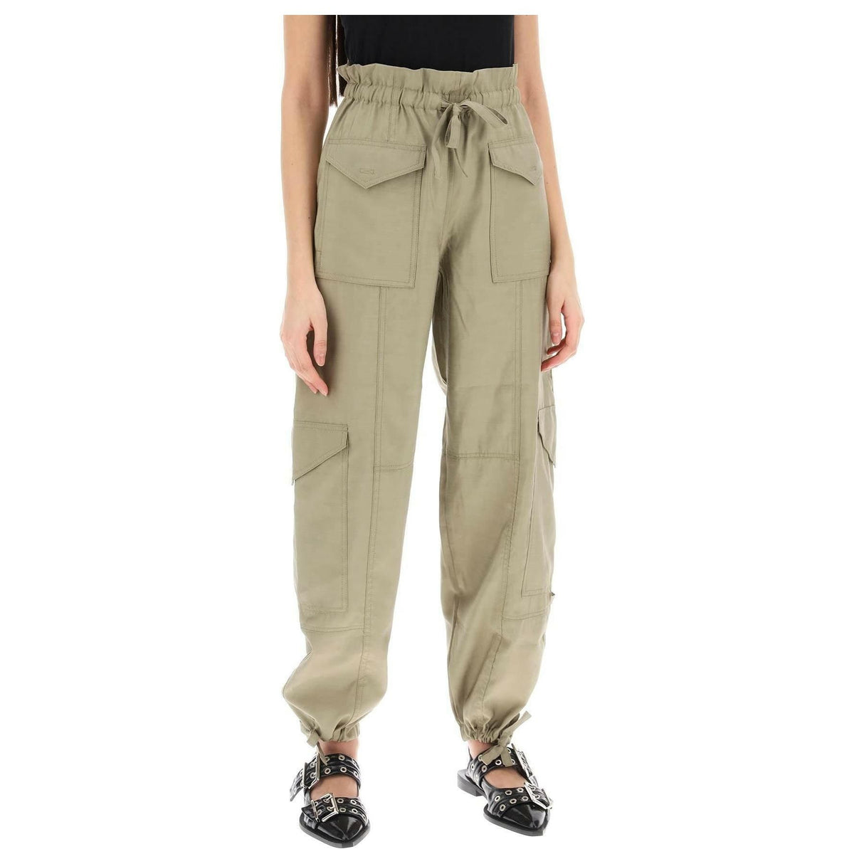 Light Slub Cargot Pants in LENZING™ ECOVERO™ viscose GANNI JOHN JULIA.