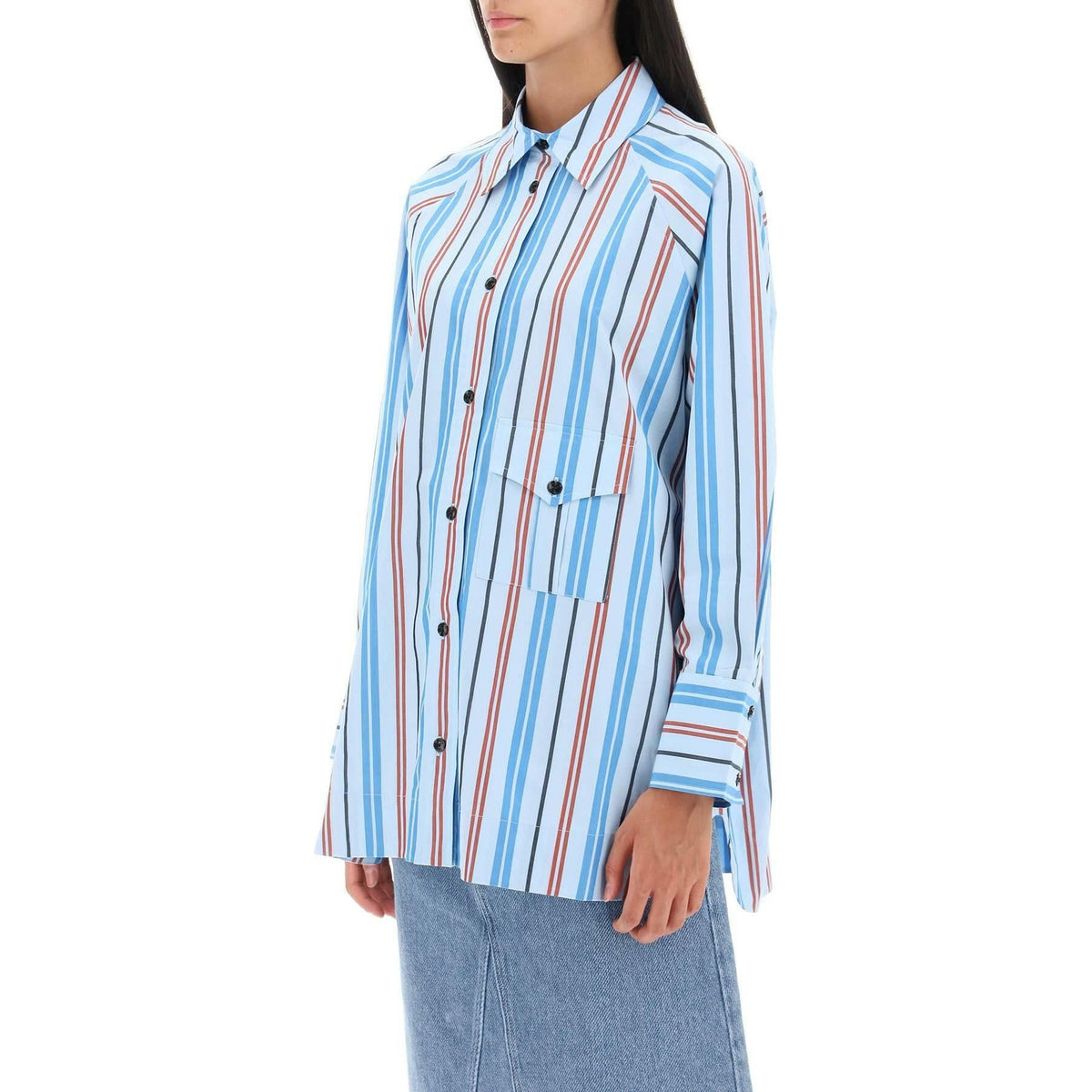 Ganni Oversized Striped Shirt - JOHN JULIA
