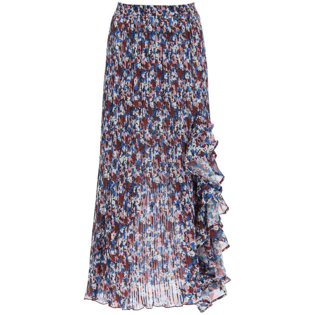 Pleated Midi Skirt With Leopard Motif GANNI JOHN JULIA.