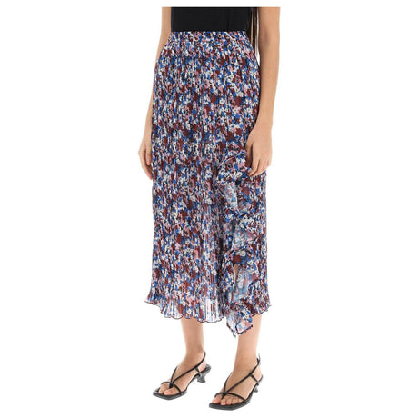 Pleated Midi Skirt With Leopard Motif GANNI JOHN JULIA.