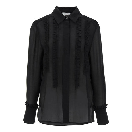 Ruffled Chiffon Shirt GANNI JOHN JULIA.