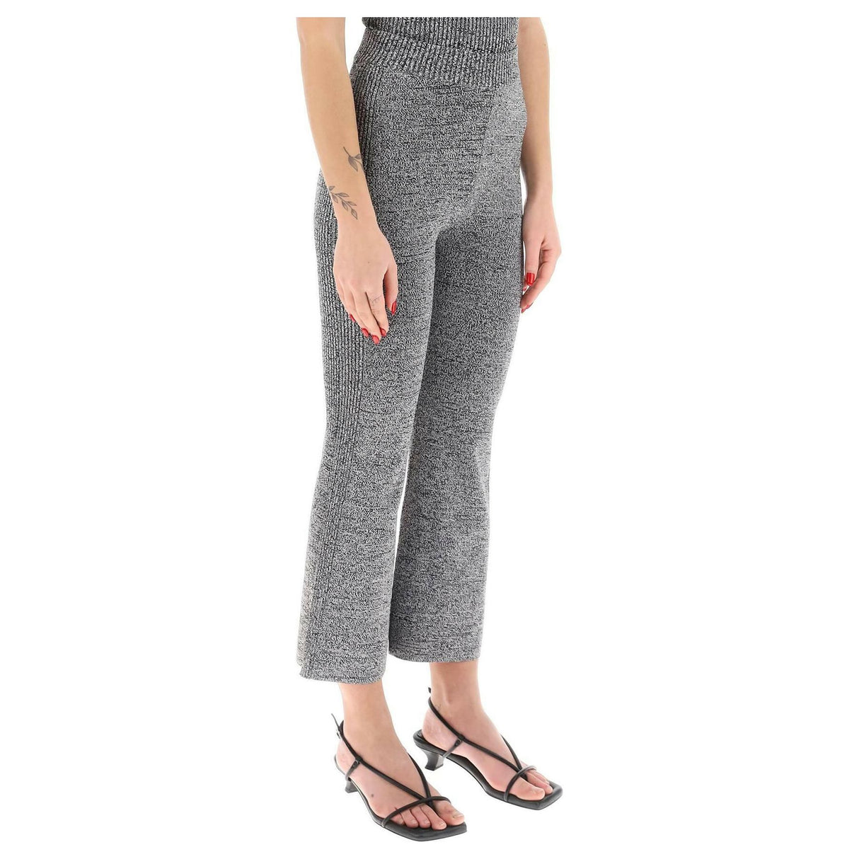 Stretch Knit Cropped Pants GANNI JOHN JULIA.