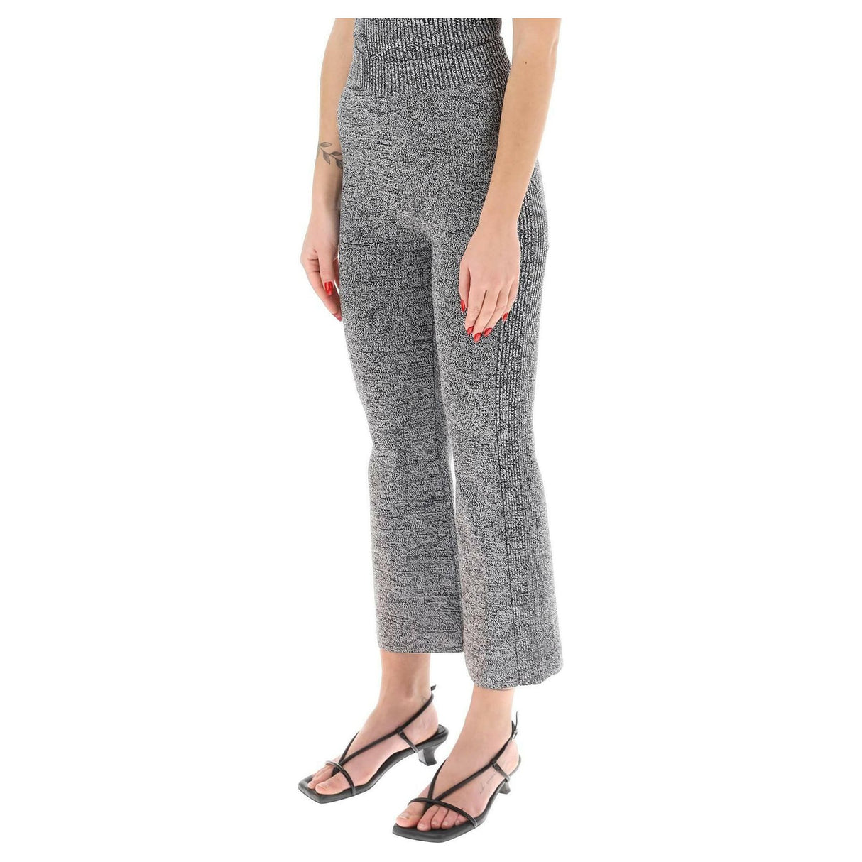 Stretch Knit Cropped Pants GANNI JOHN JULIA.