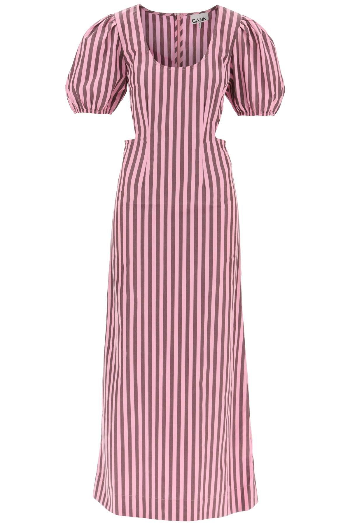 Ganni Striped Maxi Dress With Cut Outs - JOHN JULIA