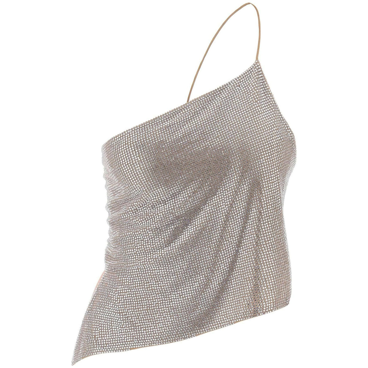 Giuseppe Di Morabito Cropped Top In Mesh With Crystals All Over - JOHN JULIA