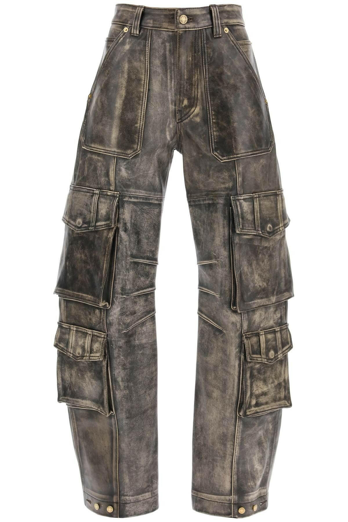 Golden Goose Irin Cargo Pants In Vintage Effect Nappa Leather - JOHN JULIA