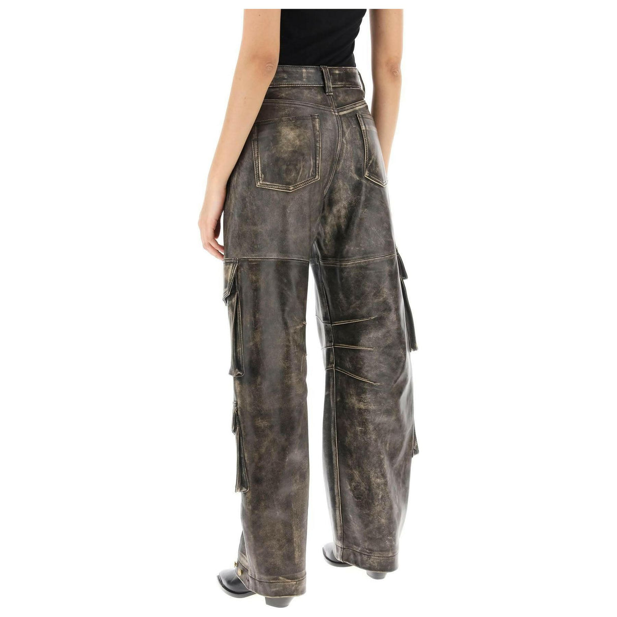 Irin Cargo Pants In Vintage Effect Nappa Leather GOLDEN GOOSE JOHN JULIA.