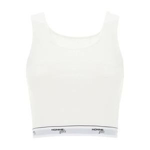 Cotton Crop Top With Logo Band HOMME GIRLS JOHN JULIA.