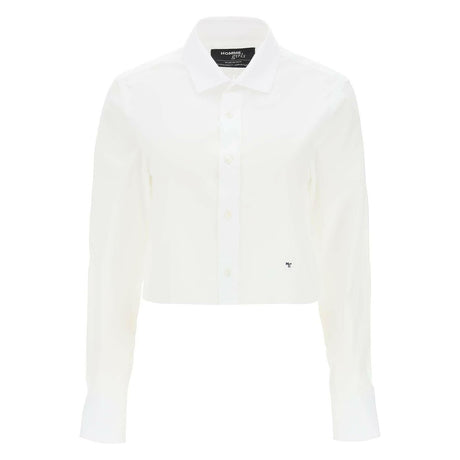 Cotton Twill Cropped Shirt HOMME GIRLS JOHN JULIA.