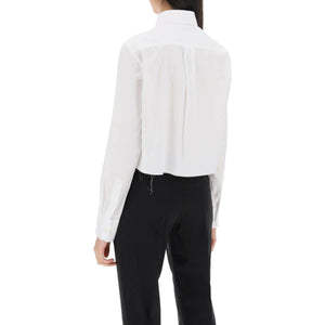 Cotton Twill Cropped Shirt HOMME GIRLS JOHN JULIA.