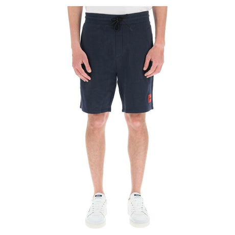 Dark Blue Diz Cotton French Terry Logo Shorts HUGO JOHN JULIA.