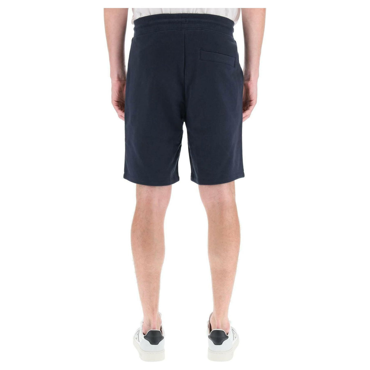 Dark Blue Diz Cotton French Terry Logo Shorts HUGO JOHN JULIA.