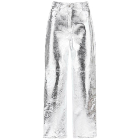 The Sterling Metallic Leather Pants INTERIOR JOHN JULIA.