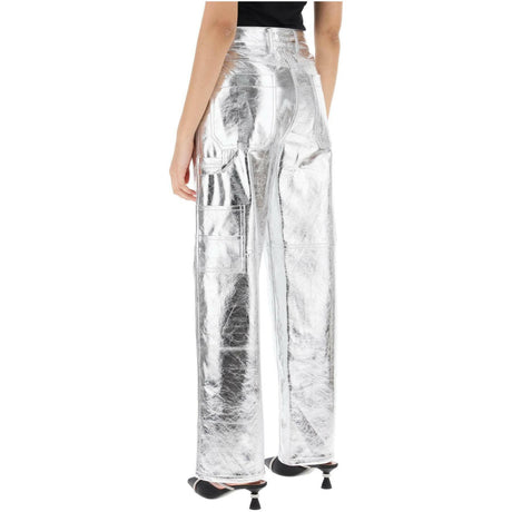 The Sterling Metallic Leather Pants INTERIOR JOHN JULIA.