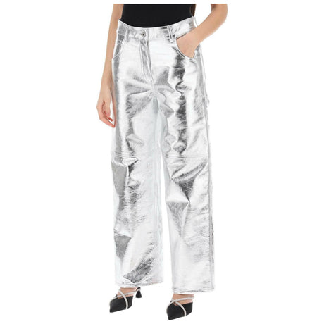 The Sterling Metallic Leather Pants INTERIOR JOHN JULIA.