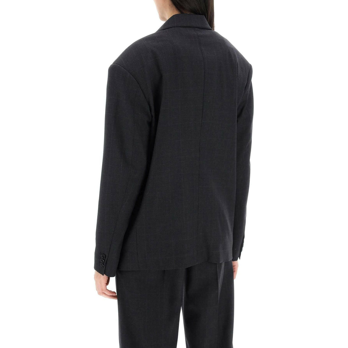 Anthracite Gray 'Klero' Double-Breasted Wool Blazer ISABEL MARANT JOHN JULIA.