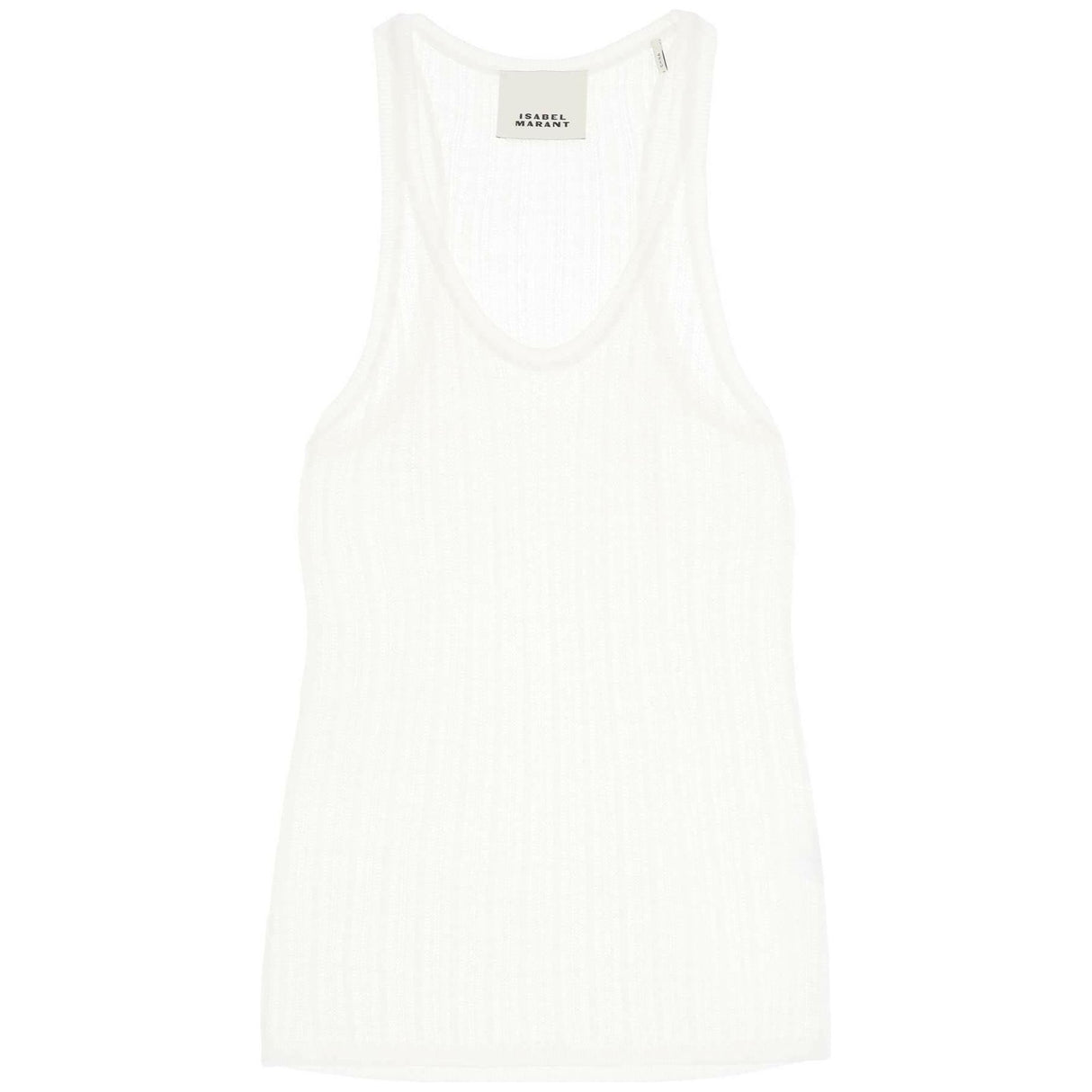 White Lightweight Ribbed Viscose-Blend Tank Top ISABEL MARANT JOHN JULIA.